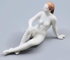 Hollóházi akt, jelzett, hibátlan, 20x13 cm