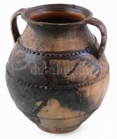 Lakodalmas fazék. Somogy, cca 19. sz. második fele, javított, m: 34 cm /// KIZÁRÓLAG SZEMÉLYES ÁTVÉTEL, NEM POSTÁZZUK! / ONLY PERSONAL COLLECTION AT OUR OFFICE.