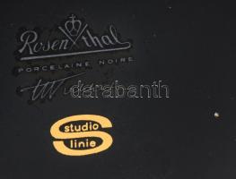 Rosenthal Studio Noire kínáló. Designer: Tapio Wirkkala (1915-1985), jelzett, minimális karcokkal, d...