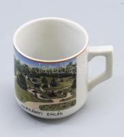 Zsolnay Harkányi emlék csésze, jelzett, minimális kopással, m: 6,5 cm