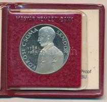 1984. 100Ft alpakka "Kőrösi Csoma Sándor" eredeti műbőr tokban, tanúsítvánnyal T:PP fo. Adamo EM78