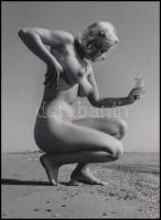 cca 1951 André de Dienes (korábban Ikafalvi-Dienes Andor György) (1913-1985) magyar - amerikai fotóriporter és fotóművész felvétele (napolaj), 1 db modern nagyítás, jelzés nélkül Balogh Ferenc (1923-1993) békéscsabai fotóművész ,,Az aktfényképezés története" című előadásának anyagából, 21x15 cm