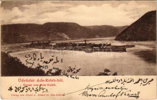 1903 Ada Kaleh, Török sziget Orsova alatt. Hayri és Ahmed kiadása / Turkish island (EK)