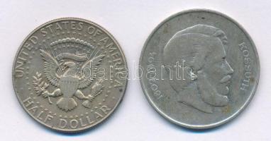 1947. 5Ft Ag "Kossuth" + Amerikai Egyesült Államok 1967. 1/2$ Ag "Kennedy" T:F,V...