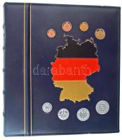 Leuchtturm négygyűrűs berakó, 8db kettes osztású lappal, gerincén "Deutsche Mark" felirattal, használt, jó állapotban