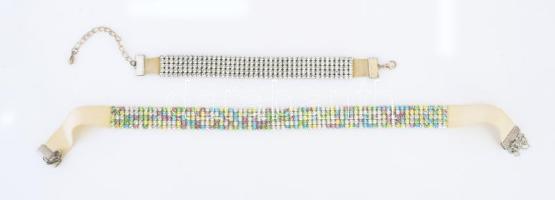 Színes köves nyakék és karkötő, h: 15-30 cm