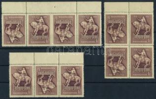 1956 Hunyadi János variációk: négyestömb, hármascsík + középen fogazatlan négyescsík, fordított és ellenkező állású fordított párokkal