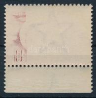 1951/1953 Ötéves terv (II.) 10f ívszéli bélyeg részleges gépszínátnyomattal. Rendkívüli dareab!!