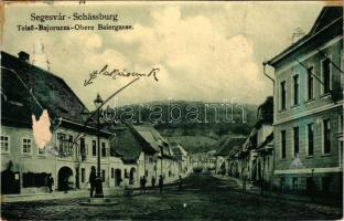 1909 Segesvár, Schässburg, Sighisoara; Felső Bajor utca. Vándory kiadása / Obere Baiergasse / street view (fa)