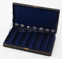 cca 1930/40 7 helyes szivartartó, feliratokkal, sérült, 15x27 cm