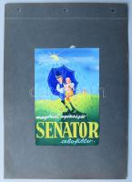 Ladányi József, működött a XX. sz. közepén Senator cigaretta reklám. Plakátterv. Tempera, papír, jel...