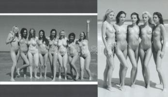 cca 1988 "Tengerparti hölgykoszorúk", szolidan erotikus felvételek, 2 db modern nagyítás, jelzés nélkül, 21x15 cm