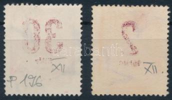 1950 Forint-filléres portó 30f, 2Ft az értékszám gépszínátnyomatával
