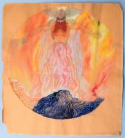 Azonosítatlan jelzéssel: Poszeidon. Akvarell, papír, d: 28 cm