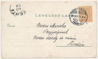 1899 (Vorläufer) Kolozsvár, Cluj; Főtéri templom, Központi szálloda, Bánffy szálloda, Fellegvár, Sza...