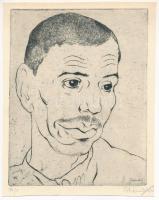 Pohárnok Zoltán (1905-1976): Férfi portré. Rézkarc, papír, jelzett 19x14 cm