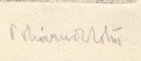 Pohárnok Zoltán (1905-1976): Kikötőben. Rézkarc, papír, jelzett 9,5x11 cm