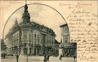 1900 Kolozsvár, Cluj; New York szálloda és kávéház, Schuster Emil üzlete / hotel and café, shops (EK)