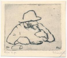 Pohárnok Zoltán (1905-1976): van Gogh. Rézkarc, papír, jelzett 6,5x8 cm