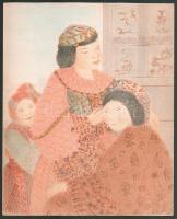 Azonosítatlan jelzéssel: 3 db mongol? grafika. Ceruza, papír. 17x22 cm