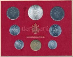 Vatikán 1971. 1L - 500L "VI. Pál pápa - Anno IX" (8xklf) forgalmi szett, benne 500L Ag (KM#123) T:UNC,AU, patina Vatican 1971. 1 Lire - 500 Lire "Paul VI - Anno IX" (8xdiff) coin set, in it 500 Lire Ag (KM#123) C:UNC,AU, patina