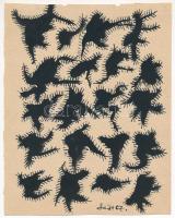 Szeift Béla (1944-2012): Amőbák (1967). Tus, papír, jelzett, 19x16 cm