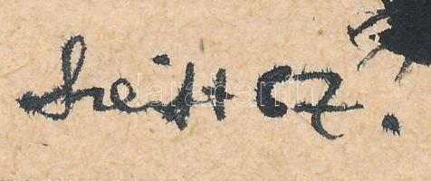 Szeift Béla (1944-2012): Amőbák (1967). Tus, papír, jelzett, 19x16 cm