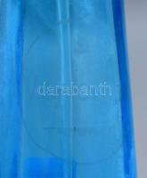 Vajdasági anyagában kéken színezett bordás szódás üveg Vojvodina felirattal, sasfejes fejjel, m: 30 ...