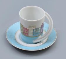 Rosenthal Studio-Line kávés csésze alátéttel. Nr. 16, designer: Sanna Wirkkala. Jelzett, kis kopással, d: 10,5 cm