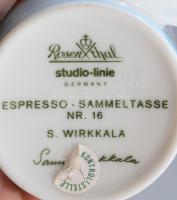 Rosenthal Studio-Line kávés csésze alátéttel. Nr. 16, designer: Sanna Wirkkala. Jelzett, kis kopássa...