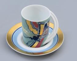 Rosenthal Studio-Line kávés csésze alátéttel. Nr. 1, designer: Jean-Claude de Crousaz (1931-2012). Jelzett, hibátlan, d: 10,5 cm