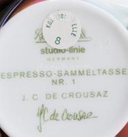 Rosenthal Studio-Line kávés csésze alátéttel. Nr. 1, designer: Jean-Claude de Crousaz (1931-2012). J...