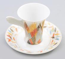 Rosenthal Studio-Line "Mythos" kávés csésze alátéttel. Nr. 6, designer: Jane Osborn-Smith (1952-2013). Jelzett, hibátlan, d: 12,5 cm