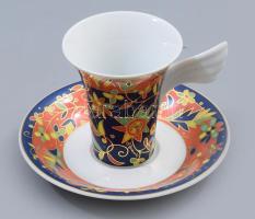 Rosenthal Studio-Line "Mythos" kávés csésze alátéttel. Nr. 2, designer: Barbara Brenner (1939-). Jelzett, hibátlan, d: 12 cm