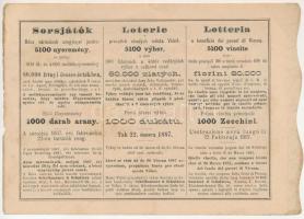 Ausztria 1887. "Sorsjegy a bécsi szegények megsegítésére" sorsjegy 50k értékben T:XF,VF fo...
