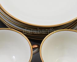 Bavaria csontszínű 6 személyes reggeliző szett, csészék alátéttel és desszertes tányérok, jelzett, k...