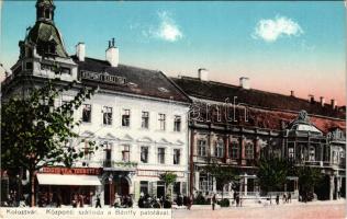 Kolozsvár, Cluj; Központi szálloda a Bánffy palotával, Medgyesy és Nyegrutz, Biasini Sándor utóda üzlete. Lepage Lajos kiadása / hotel, palace, shops (EK)