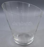 Nagyméretű skandináv kristály díszelem / szárazvirág kaspó, jelzés nélkül, hibátlan, d: 28 cm, m: 29 cm