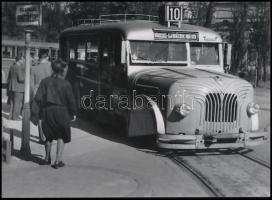 cca 1942 Budapest, Városliget, a 10-es sínautóbusz járat, 1 db modern nagyítás, jelzés nélkül, 15x21 cm