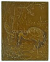 Ausztria DN egyoldalas törpés - gémes bronz plakett. Szign.: Franz Xaver Pawlik (32x40mm) T:AU Austria ND one-sided bronze plaque. Sign.: Franz Xaver Pawlik (32x40mm) C:AU