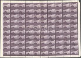 1943 Repülő alap (V.) hajtott 100-as ív, benne az ismert lemezhiba a 11. bélyegen (12.500)