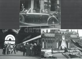 1938 Horthy Miklós kormányzó fogadja a pápai küldöttséget Budapesten, akik vélhetően az eucharisztikus kongresszusra érkeztek, 3 db modern nagyítás, jelzés nélkül, 15x21 cm