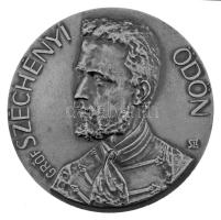 Szentirmai Zoltán (1941-) 1977. "Gróf Széchenyi Ödön / Hableány Emléktúra Budapest-Párizs 1867-1977" kétoldalas ezüstpatinázott fém emlékérem T:AU