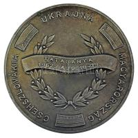1962. "Csehszlovákia-Ukrajna-Magyarország - Tatabánya 1962. aug. 18-19." kétoldalas Zn atlétikai emlékérem (59mm) T:AU,XF