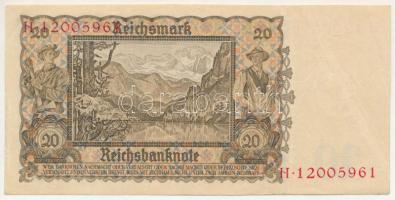 Német Harmadik Birodalom 1939. 20M "H 1200596" T:F
German Third Reich 1939. 20 Mark "...