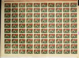 Teljes ívek, ívdarabok főleg az 50-es évekből 30 lapos nagy alakú gyűrűs ívberakóban