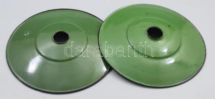 2 darab régi zománcozott lámpaernyő, d: 24 cm