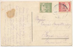 1918 Pusztacelina, Pusta Teline (Hégen, Bradeni); templom, iskola, üzlet, majorháza / church, school...