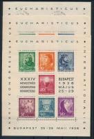 1938 3 db Eucharisztikus blokk, 2 pecsételt, 1 falcos (ráncok) (23.000)