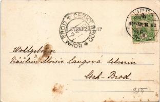 1908 Lippa, Lipova; Solymosi vár, Maros part. Konstantin Sándor kiadása / Soimos castle ruins, Mures...